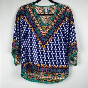 Pink Owl‎ Multicolor Geometric Blouse